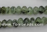 CRU162 15.5 inches 6*10mm faceted rondelle green rutilated quartz beads