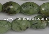 CRU168 15.5 inches 15*20mm faceted rice green rutilated quartz beads