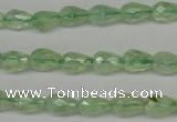 CRU170 15.5 inches 6*10mm faceted teardrop green rutilated quartz beads