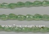 CRU170 15.5 inches 6*10mm faceted teardrop green rutilated quartz beads