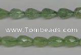 CRU171 15.5 inches 7*10mm faceted teardrop green rutilated quartz beads