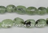 CRU178 8*10mm – 10*14mm faceted nuggets green rutilated quartz beads