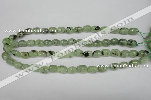 CRU178 8*10mm – 10*14mm faceted nuggets green rutilated quartz beads