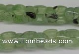 CRU180 Top-drilled 10*12mm bone green rutilated quartz beads