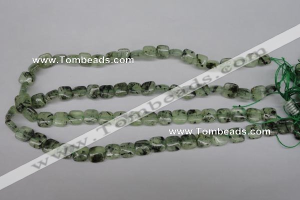 CRU195 15.5 inches 10*10mm square green rutilated quartz beads
