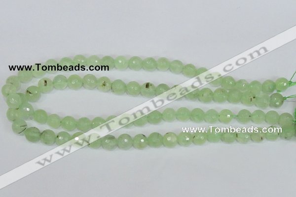 CRU201 15.5 inches 8mm faceted round green rutilated quartz beads