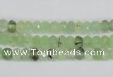 CRU205 15.5 inches 4*6mm faceted rondelle green rutilated quartz beads