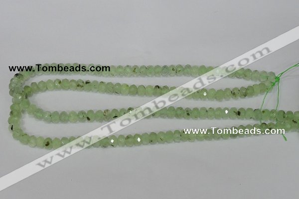 CRU206 15.5 inches 5*8mm faceted rondelle green rutilated quartz beads