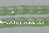 CRU212 15 inches 10*10mm faceted square green rutilated quartz beads