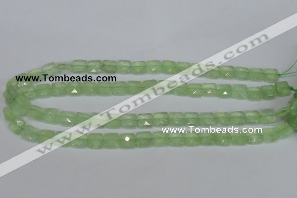 CRU212 15 inches 10*10mm faceted square green rutilated quartz beads