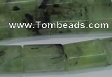 CRU221 15.5 inches 13*18mm faceted tube green rutilated quartz beads