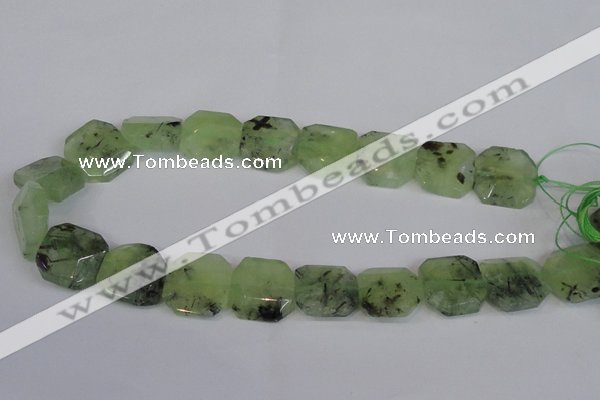 CRU223 15.5 inches 20*20mm freeform green rutilated quartz beads