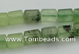 CRU225 15.5 inches 9*11mm tube green rutilated quartz beads