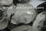 CRU23 15.5 inches 22*30mm faceted freeform black rutilated quartz beads