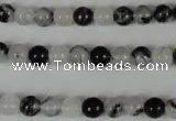 CRU302 15.5 inches 6mm round black rutilated quartz beads