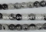 CRU303 15.5 inches 8mm round black rutilated quartz beads