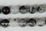 CRU304 15.5 inches 10mm round black rutilated quartz beads