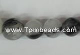 CRU321 15.5 inches 8mm - 16mm round black rutilated quartz beads