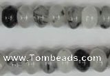 CRU325 15.5 inches 8*12mm rondelle black rutilated quartz beads