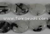 CRU333 15.5 inches 13*18mm oval black rutilated quartz beads