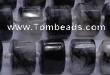 CRU348 11*15*15mm faceted triangle black rutilated quartz beads