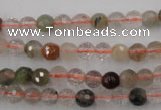 CRU401 15.5 inches 6mm faceted round Multicolor rutilated quartz beads