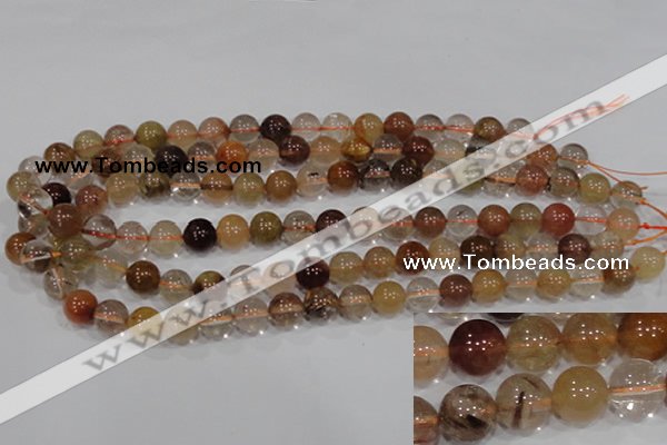 CRU455 15.5 inches 10mm round Multicolor rutilated quartz beads