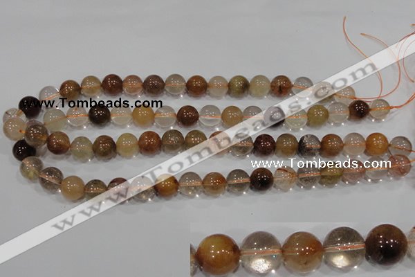 CRU456 15.5 inches 12mm round Multicolor rutilated quartz beads