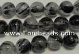 CRU503 15.5 inches 10mm round black rutilated quartz beads wholesale