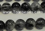 CRU504 15.5 inches 12mm round black rutilated quartz beads wholesale