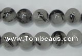CRU53 15.5 inches 10mm round black rutilated quartz beads wholesale