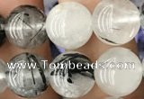 CRU537 15.5 inches 8mm round black rutilated quartz beads wholesale