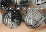 CRU540 15.5 inches 12mm round black rutilated quartz beads wholesale