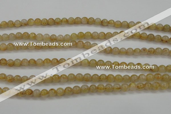 CRU551 15.5 inches 6mm round golden rutilated quartz beads