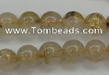 CRU552 15.5 inches 8mm round golden rutilated quartz beads