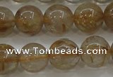 CRU553 15.5 inches 10mm round golden rutilated quartz beads