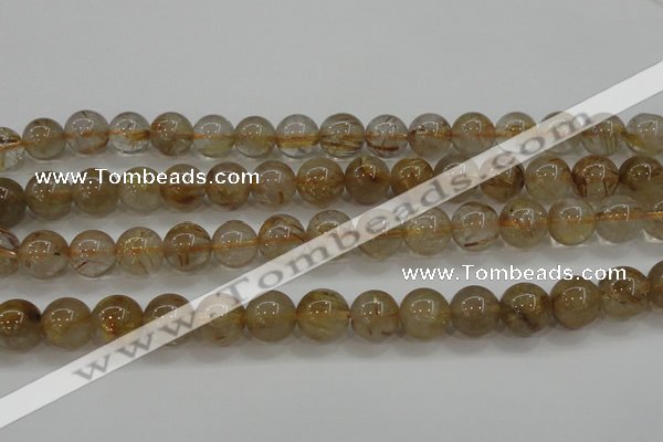 CRU553 15.5 inches 10mm round golden rutilated quartz beads