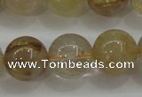 CRU554 15.5 inches 12mm round golden rutilated quartz beads