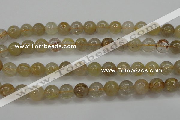 CRU554 15.5 inches 12mm round golden rutilated quartz beads