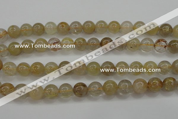 CRU554 15.5 inches 12mm round golden rutilated quartz beads