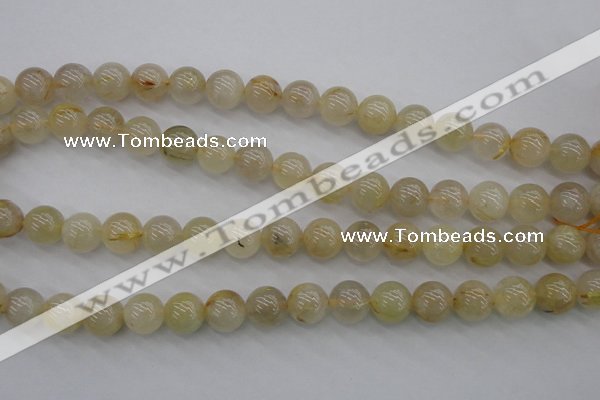 CRU583 15.5 inches 10mm round golden rutilated quartz beads