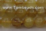 CRU603 15.5 inches 9mm round golden rutilated quartz beads