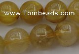 CRU606 15.5 inches 12mm round golden rutilated quartz beads