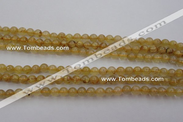 CRU611 15.5 inches 6mm round golden rutilated quartz beads