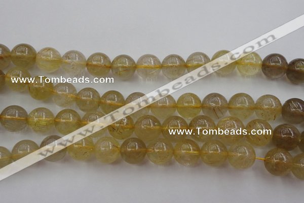 CRU614 15.5 inches 12mm round golden rutilated quartz beads