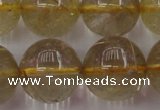 CRU615 15.5 inches 14mm round golden rutilated quartz beads