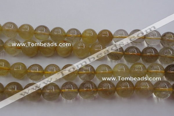 CRU615 15.5 inches 14mm round golden rutilated quartz beads