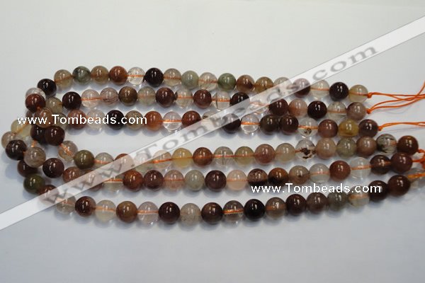 CRU654 15.5 inches 10mm round Multicolor rutilated quartz beads