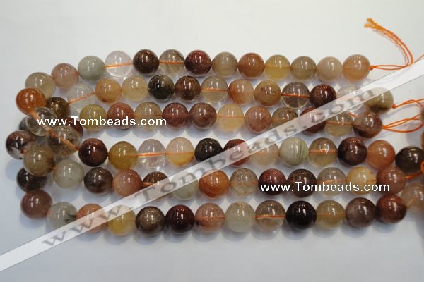 CRU656 15.5 inches 14mm round Multicolor rutilated quartz beads