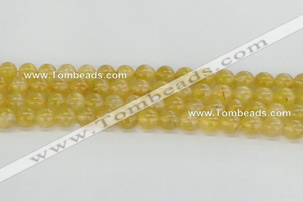 CRU660 15.5 inches 8mm round golden rutilated quartz beads